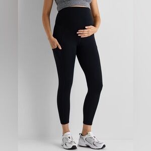 Quince Black Maternity Leggings with Pockets - Medium